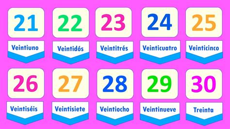 Learn Spanish Numbers 20 30 Aprende Los Números En Español Youtube