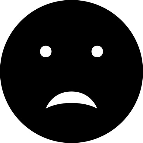 Sad Black Emoticon Face Svg Png Icon Free Download 55441