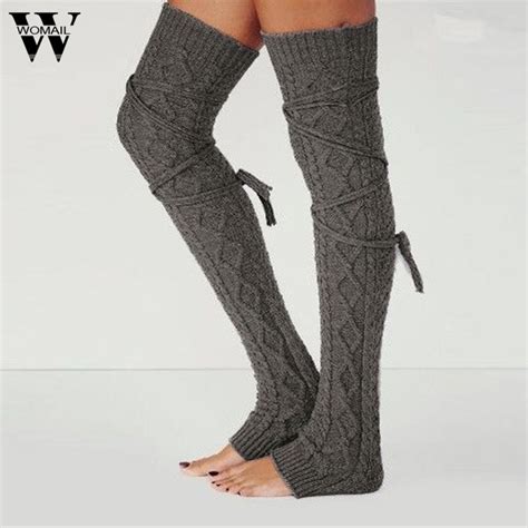 Girls Ladies Women Thigh High Leg Warmers Over The Knee Long Knitted