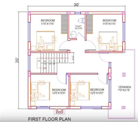 House Plan For 30 Feet By 30 Feet Plot Decorchamp Little House