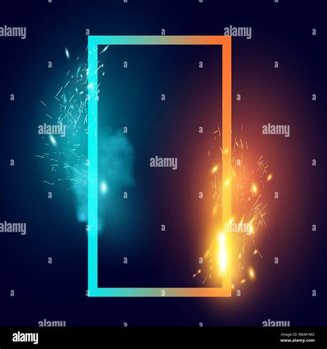 Fire And Ice Sparks And Smoke Abstract Shape Effect Vector