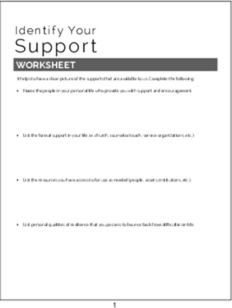 Plr Worksheets Identify Your Support Worksheet Plrme