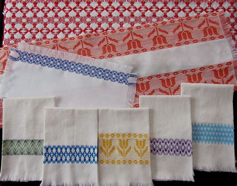 New This Collection Of Five Unique Huck Embroidery Swedish Weave