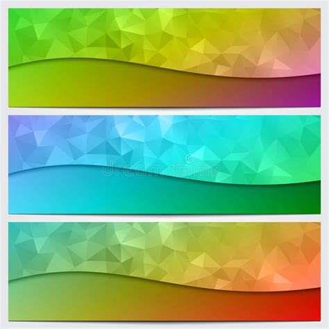 Vector Set Of Multicolor Banners With Abstract Stock Vector