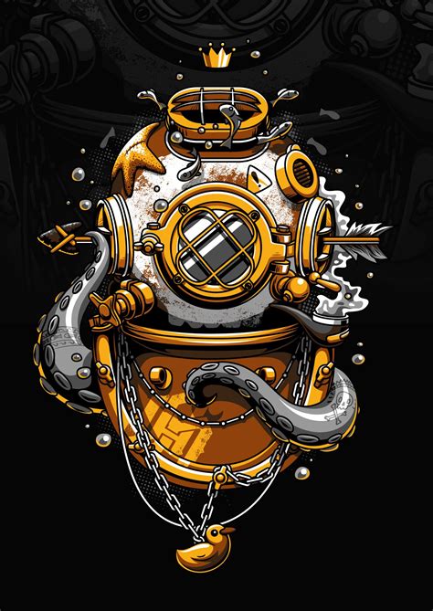 A wide variety of diver helmet options are available to you Dive Deep on Behance | Diver art, Deep sea diver art, Diver