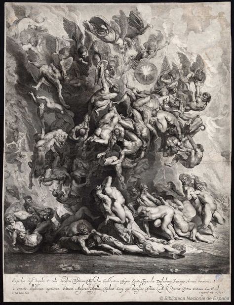 [la caída de los ángeles rebeldes] suyderhoff jonas 1613 1686 — grabado — 1642 catholic art