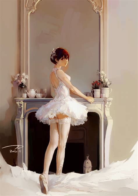 Safebooru 1girl Absurdres Back Seamed Legwear Ballerina Ballet