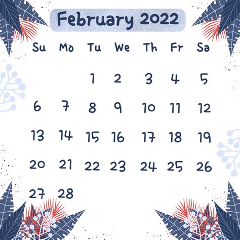 February 2022 Banner Clip Art