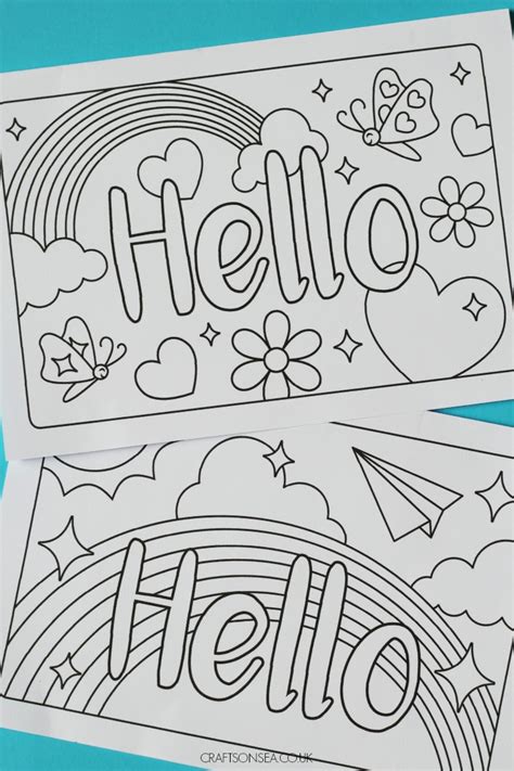 Hello Cards Free Printable Greetings Cards For Kids Crafts On Sea