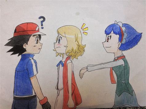 Ash Serena And Miette By Umbreonsvy On Deviantart