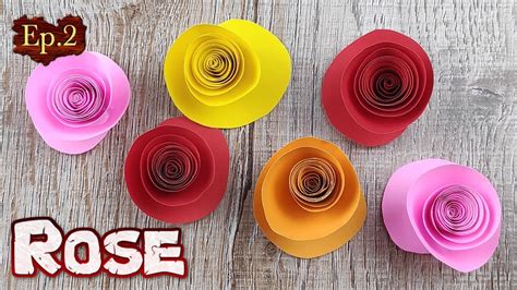 Diy Easy Paper Rose Flower How To Make A Simple Paper Rose Tutorial