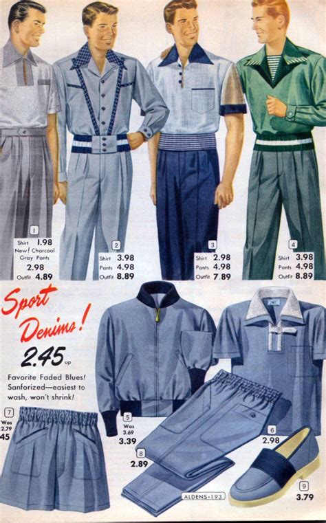Vintage Aldens Catalog From 1953 Vintage Clothing Men 1950s Fashion