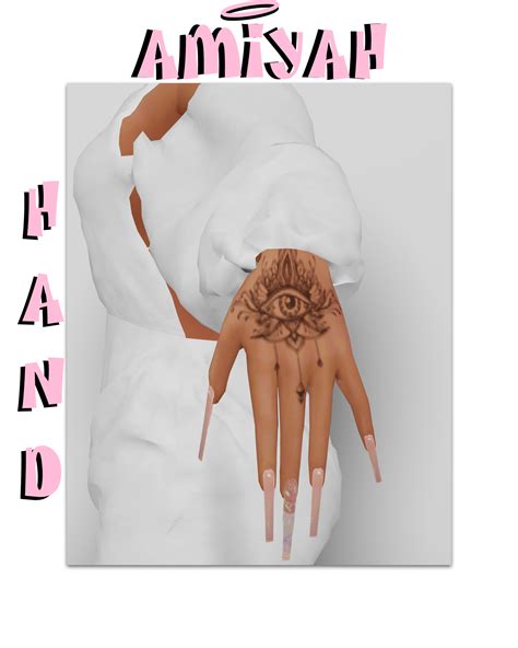 Amiyah Hand Tattoo Zyx On Patreon Sims 4 Nails Sims 4 Tattoos