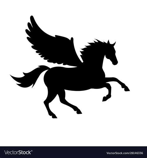 Silhouette Pegasus Horse With Wings Royalty Free Vector