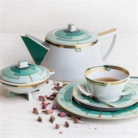 Fabulous Art Deco Style Tea Set Tea Pots Tea Cups Vintage Tea Set