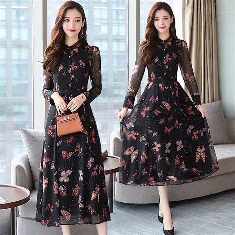 8653 2018 Autumn New Korea Women Fashion Elegant Long Sleeved O Neck