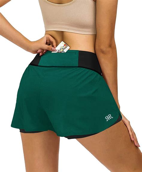 Reyshionwa 2 In 1 Running Shorts For Womens Sports Workout Athletic