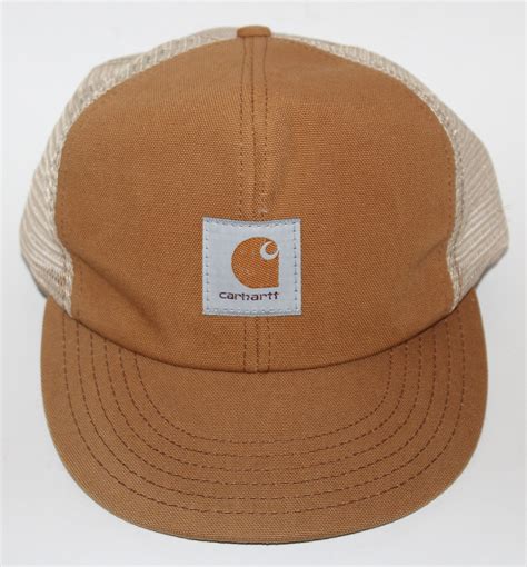 Vintage Carhartt Mesh Tan Snapback Hat — Roots