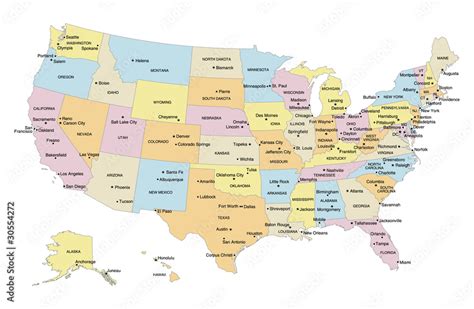 Us Map With Cities Printable Usa Cities Map Labeled Us Interstate