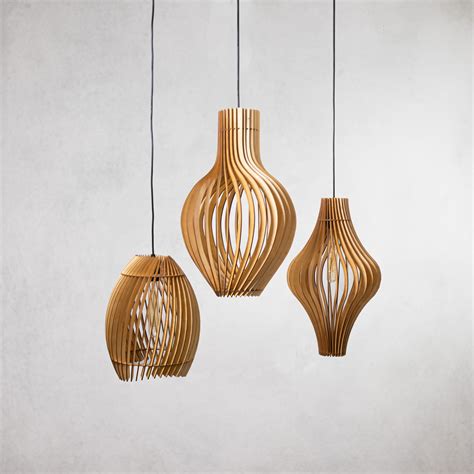 Cluster Wood Pendant Light Hanging Light Modern Lamp Etsy Uk