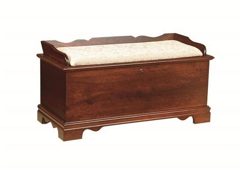 Amish Hardwood Hope Chest Bench In Cherry From Dutchcrafters Amish