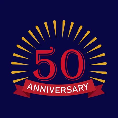 Premium Vector 50 Anniversary Banner Design With Celebration Elements