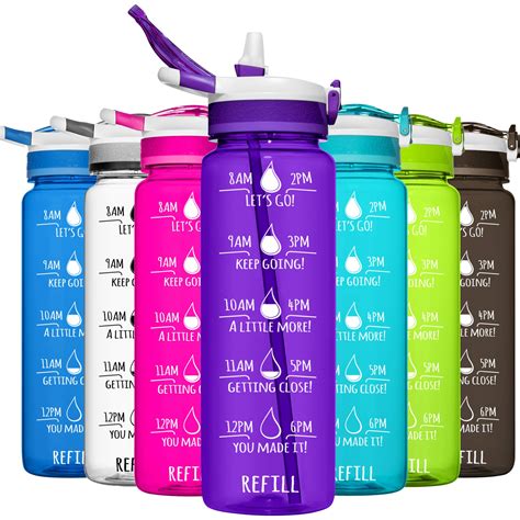 Buy Hydromate 32 Oz Water Bottle With Straw And Motivational Time