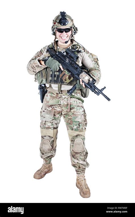 United States Army Ranger With Assault Rifle Stock Photo Alamy