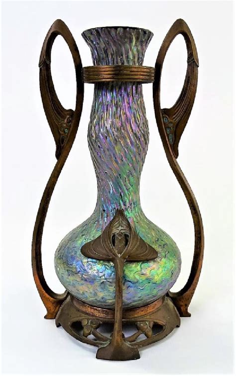 Art Nouveau Loetz Bronze Mounted Art Glass Vase Nov 05 2017 Auction Gallery Of Boca Raton
