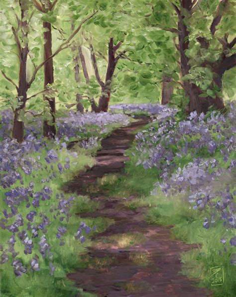 Bluebell Path In The Forest Fine Art Floral Forest Landscape Etsy