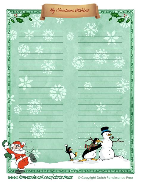 Christmas Wishlist 02 Tims Printables