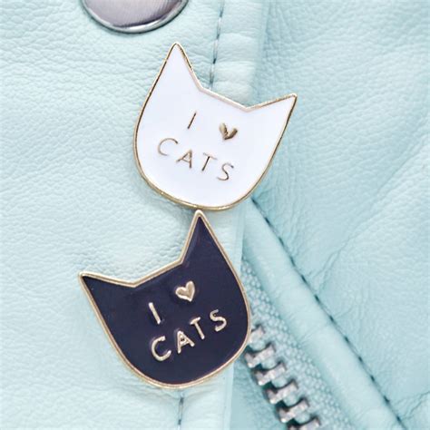 I Love Cats Pin Badge By Junk Jewels