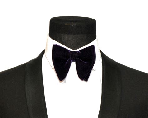 Mens Ferucci Oversized Bow Tie Purple Velvet Bowtie Mens Big Bow Tie Ties