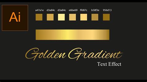 Golden Gradient Text Effect In Adobe Illustrator Adobe Illustrator