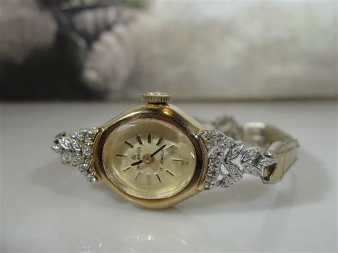 Womens Wrist Watch Helbros Womens 14k Yellow Gold Diamond Mechanical