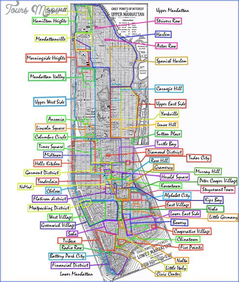 New York Neighborhoods Map Manhattan