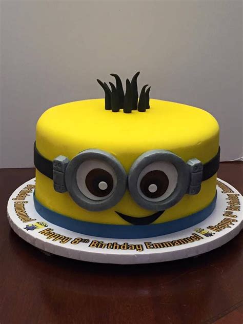 See more ideas about minion cake, cake, minions. minion single tier birthday cake | Minion cupcakes, Fondant minions, Cake