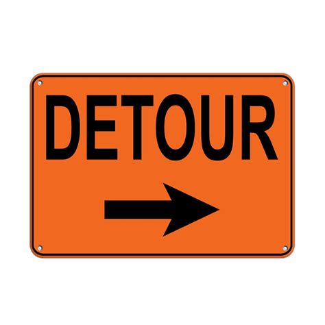Right Arrow Detour Style 2 Traffic Sign Aluminum Metal Sign 10 In X 14