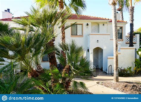Typical Southern California Spanish Style Residential Villas Apartments Editorial Photography