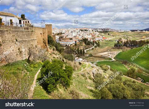 Picturesque Andalucia Scenery City Of Ronda In Spain On A Hill And