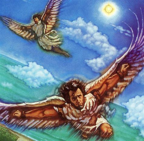 This Is An Artists Rendition Of Icarus And Daedalus Flying Together As