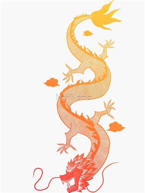 Fire Chinese Dragon Sticker For Sale By Norimomo Redbubble