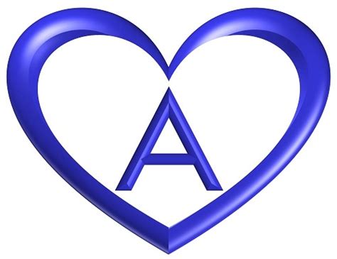 Heart Shaped Printable Alphabet Letter Royal Blue Whit Printable