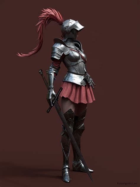 ArtStation Knight 騎士 기사 kyoungmin lee Female armor Female knight