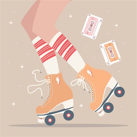 Hand Drawn Illustration With Legs And Roller Skates 1518311 Vector Art