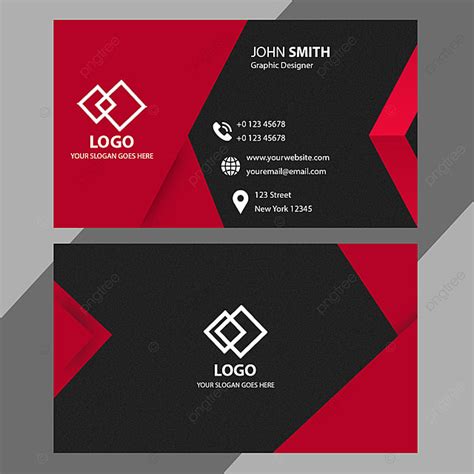 red  black business card template template     pngtree