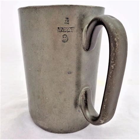 Antique Pewter Pint Mug Tankard Stamped Vr 396 Hereford Maker Walter