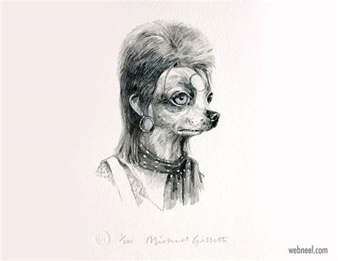 15 Funny Pencil Drawings Of Anthropomorphic Dogs By Michael Gillete