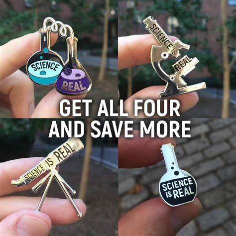 Science Is Real Pins Set Of Four — Dissent Pins