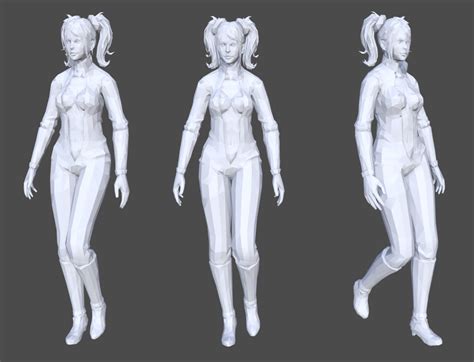 3d Model Low Poly Female 12 Animated Cgtrader